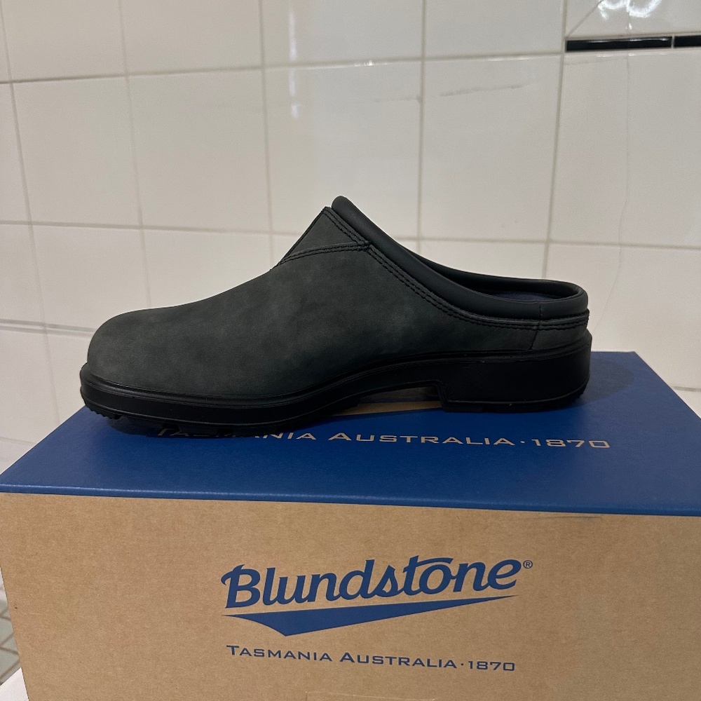 Blundstone Men's Slip-On Mule in Dark Gray/Black